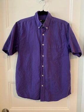Le 31 Simons ,Men's Purple Short-Sleeve Button-Down Shirt